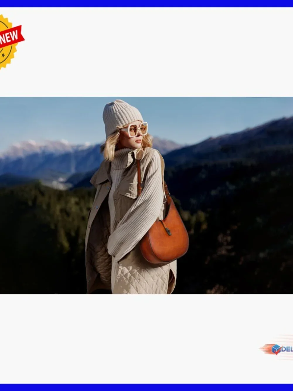 Medium Leather Crossbody Hobo Bag with Adjustable Strap, Secure Closure
